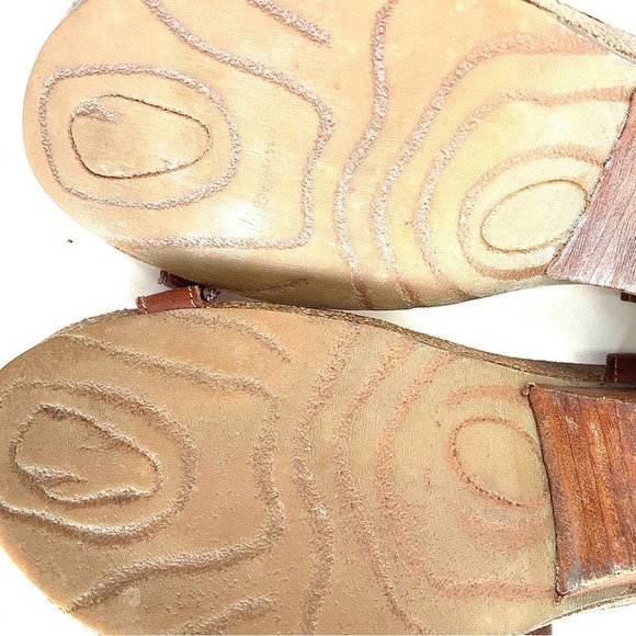 OTBT Brown Leather Thong T-strap Sandal Stud Ankle Strap St. Croix Shoe 9.5 - Picture 10 of 11